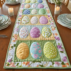 Pastel Eggs in Cream Blocks Table Runner