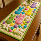 Pastel Marshmallow Bunnies and Eggs Table Runner