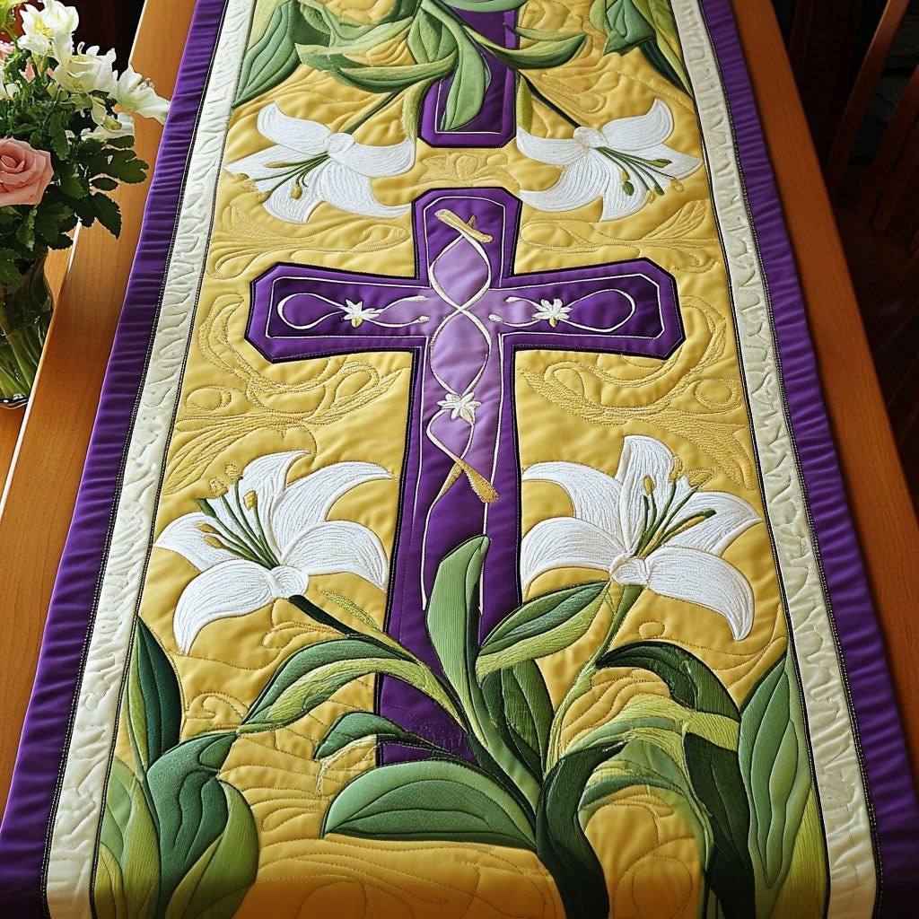 Easter Lily Cross Table Runner