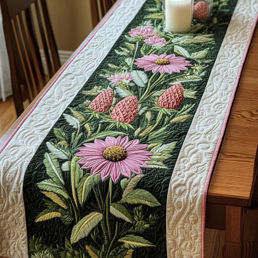 Echinacea Elegance Table Runner
