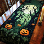 Glowing Pumpkins in the Haunted Woods Table Runner