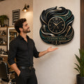 Personalized barber hair wave wall clock — personalized with a custom name