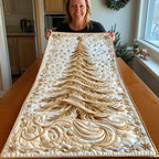 Elegant Christmas Tree Place Table Runner