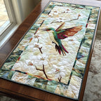 Elegant Hummingbird Hummingbird with White Blossoms Table Runner