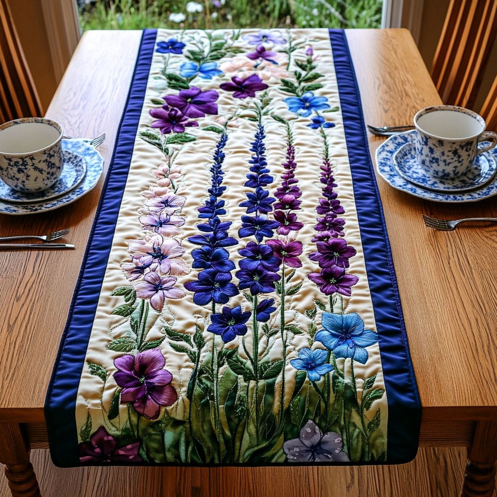 Elegant Larkspur Table Runner