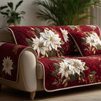 Elegant Poinsettia Sofa Cover