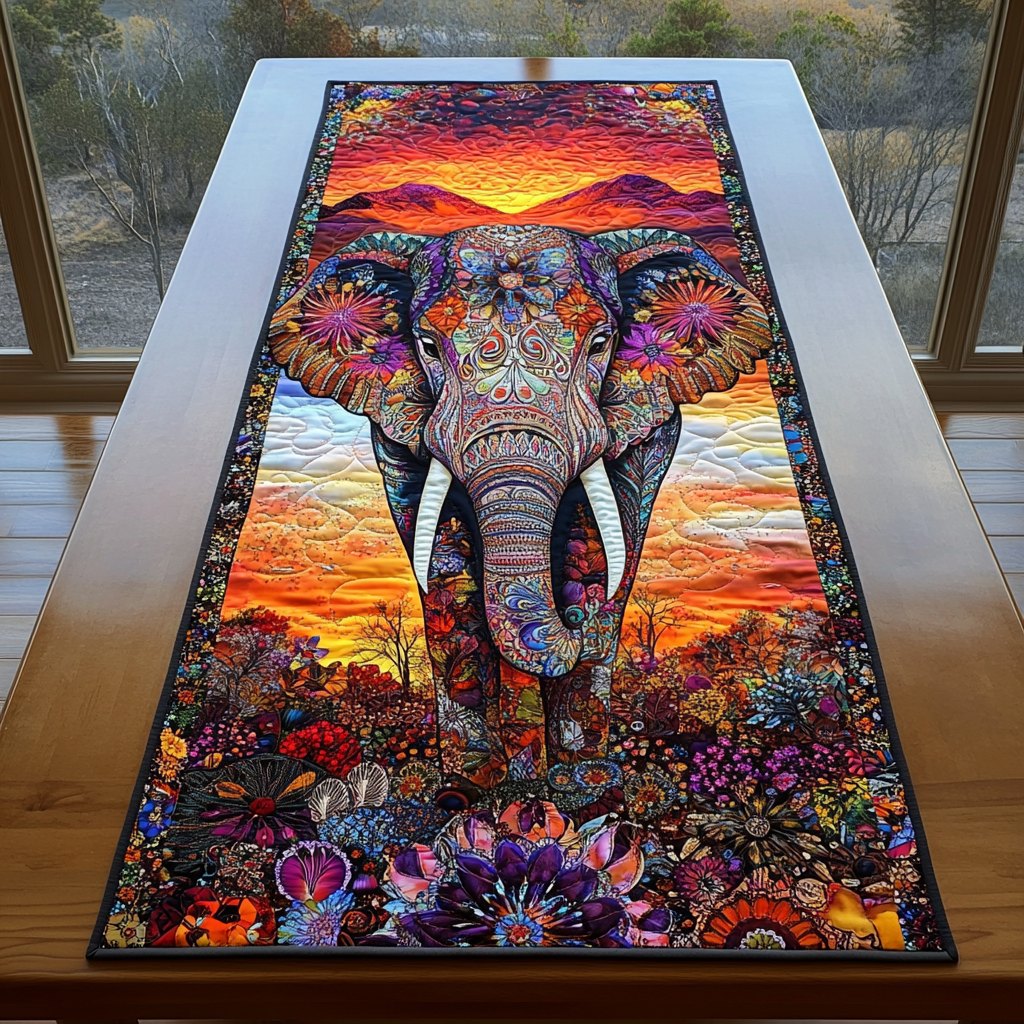 Elephant Majesty Table Runner