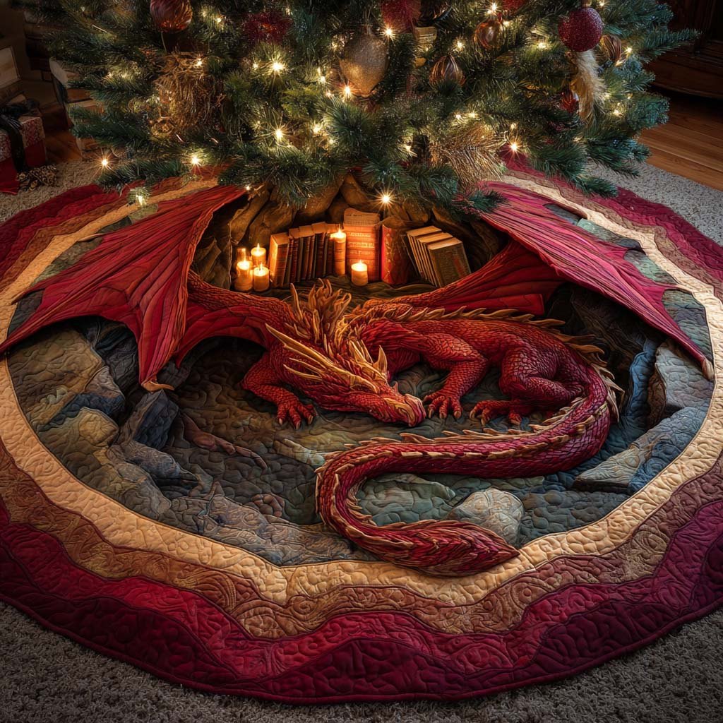 Emberkeep Dragon Christmas Tree Skirt