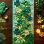 Layered Green Shamrocks Table Runner