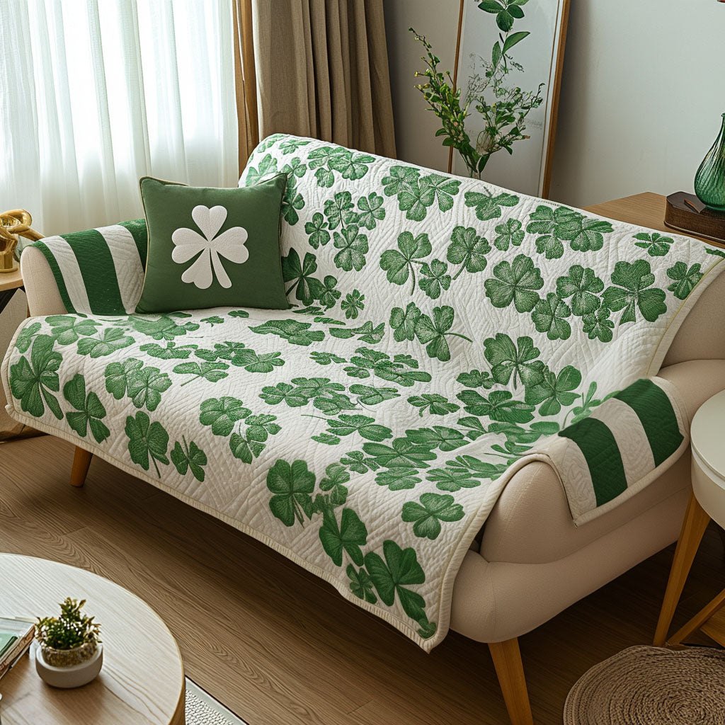 Emerald Bloom Sofa Cover