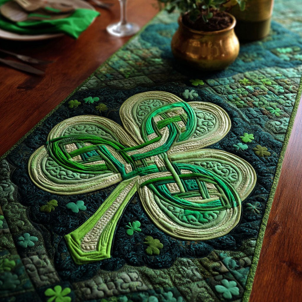 Celtic Knot Shamrock Table Runner