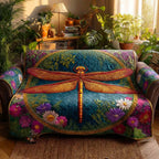 Emerald Dragonfly Sofa Cover