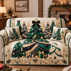 Emerald Festive Trees Sofa Cover