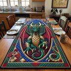 Emerald Guardian Dragon Table Runner