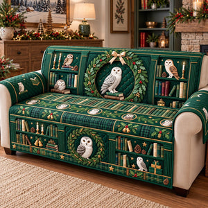 Emerald Owl Library Sofa Cover - Made to Order