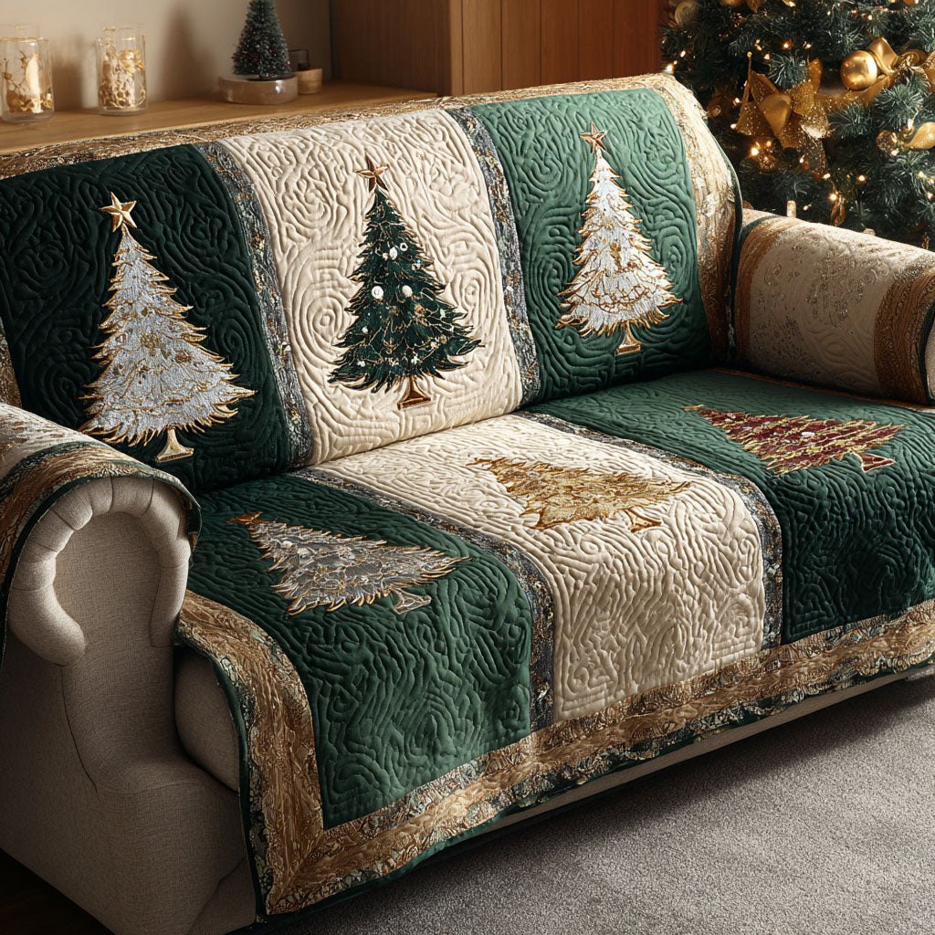 Emerald Snowfall Sofa Cover