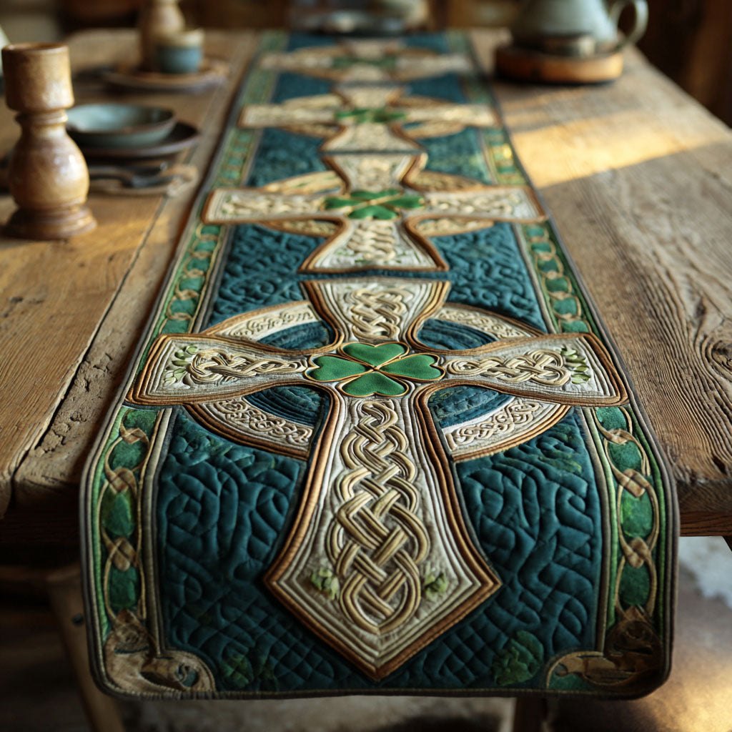 Emerald Trinity Cross Table Runner