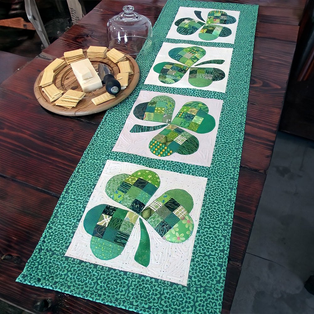 Shamrock Blocks in Green Table Runner