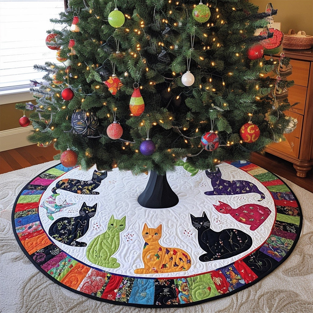 Enchanted Cats Christmas Tree Skirt