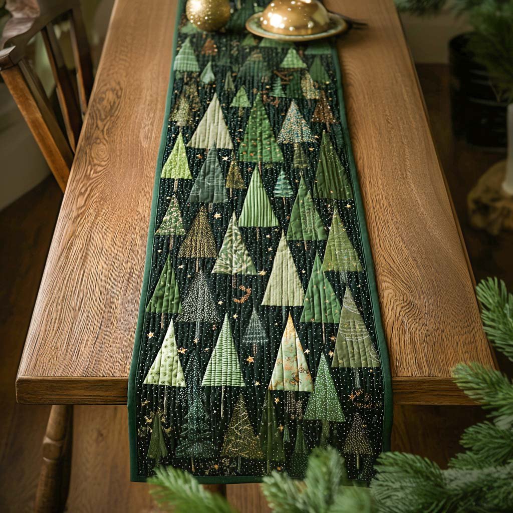 Enchanted Forest Trees Table Runner