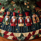 Nutcracker Line on Evergreen Christmas Tree Skirt