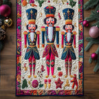 Three Nutcrackers on Cream Table Runner