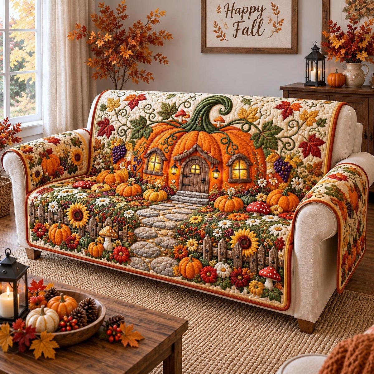 Enchanted Pumpkin House Sofa Cover