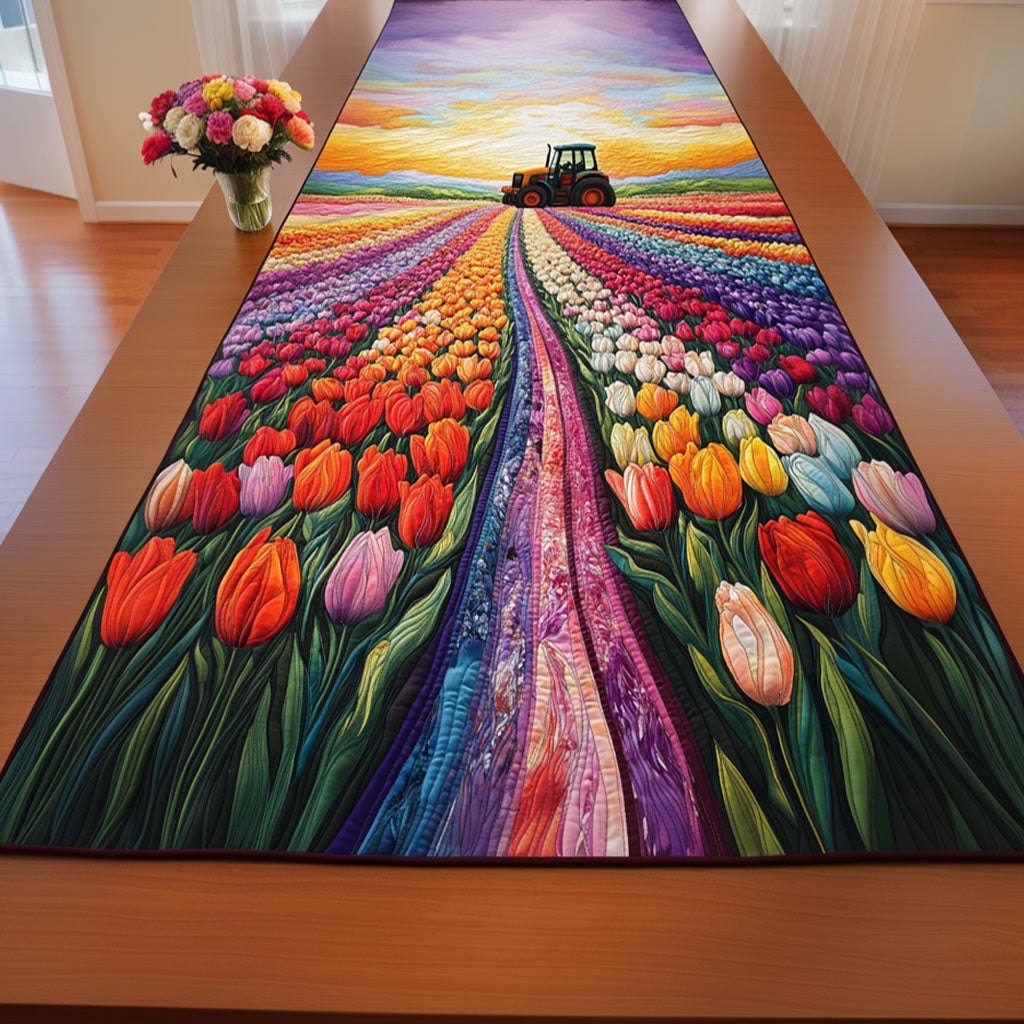 Endless Flower Waves Table Runner