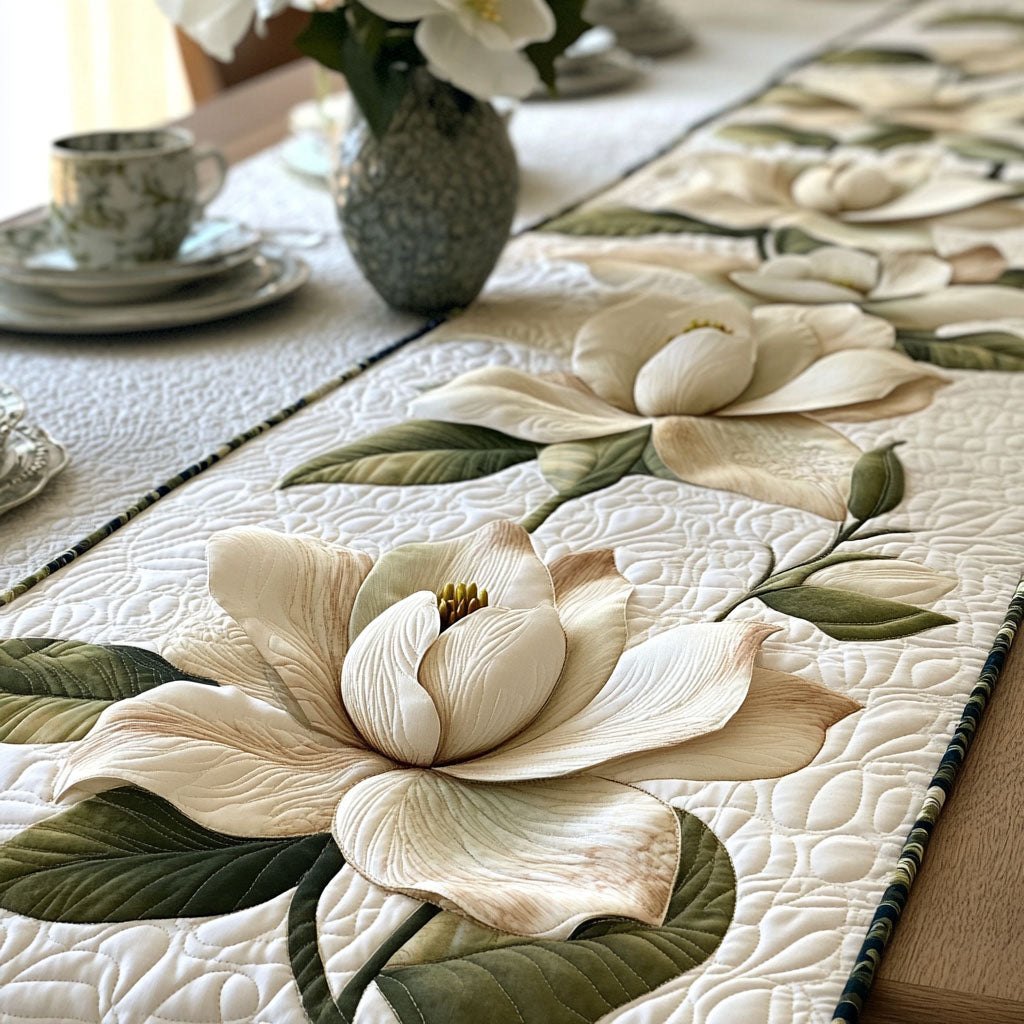 Ethereal Magnolia Glow Table Runner