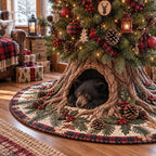 Evergreen Bear Tree Hollow Christmas Tree Skirt