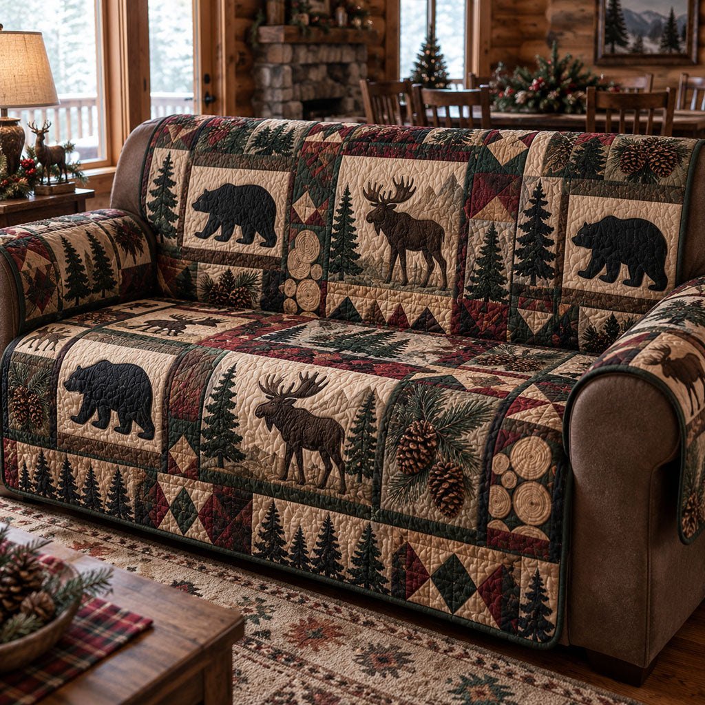 Evergreen Cabin Life Sofa Cover