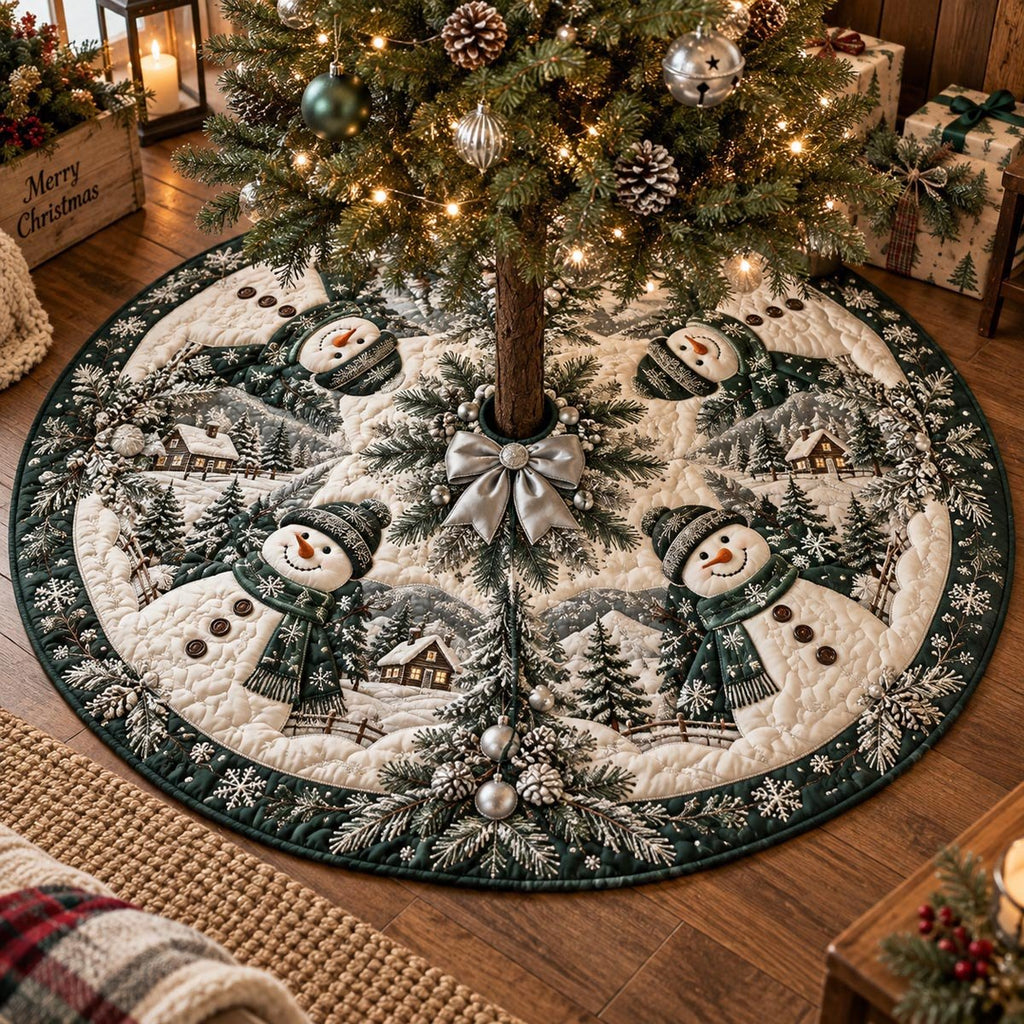 Evergreen Frosty Friends Christmas Tree Skirt