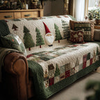 Evergreen Gnome Charm Sofa Cover
