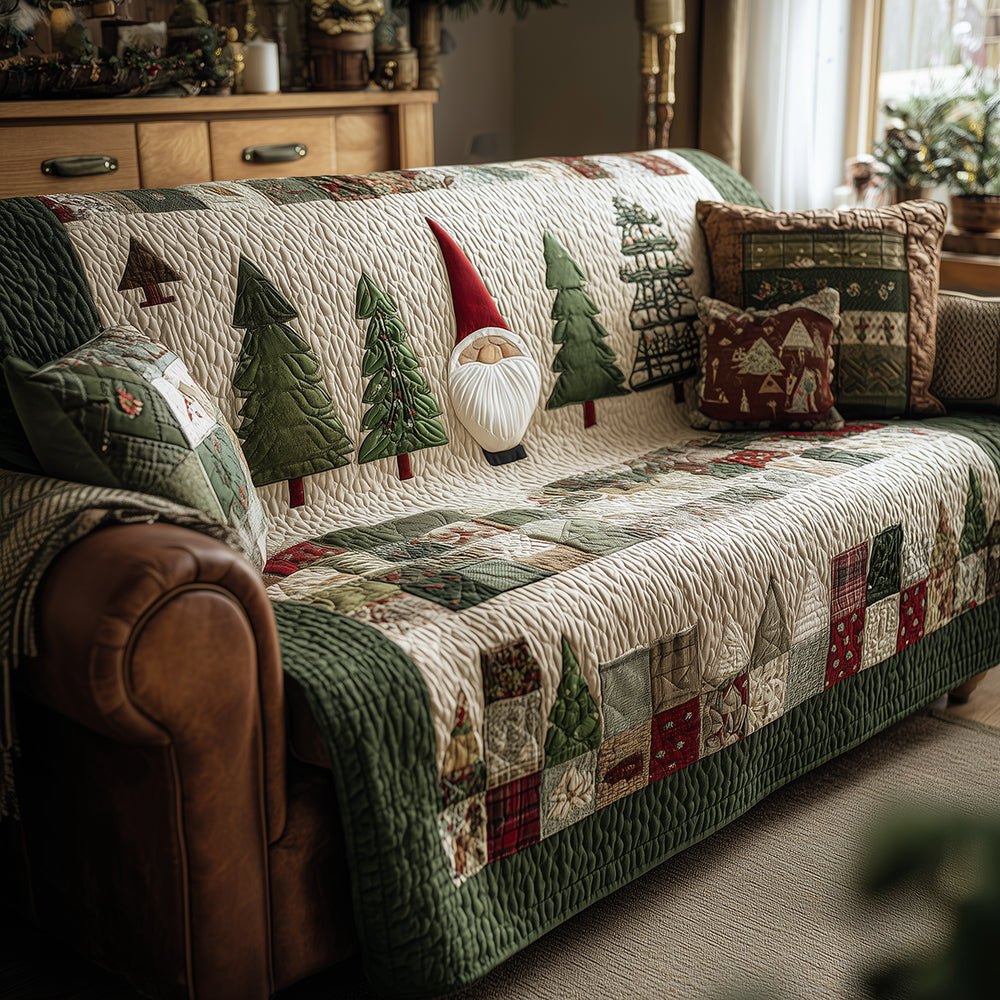Evergreen Gnome Charm Sofa Cover