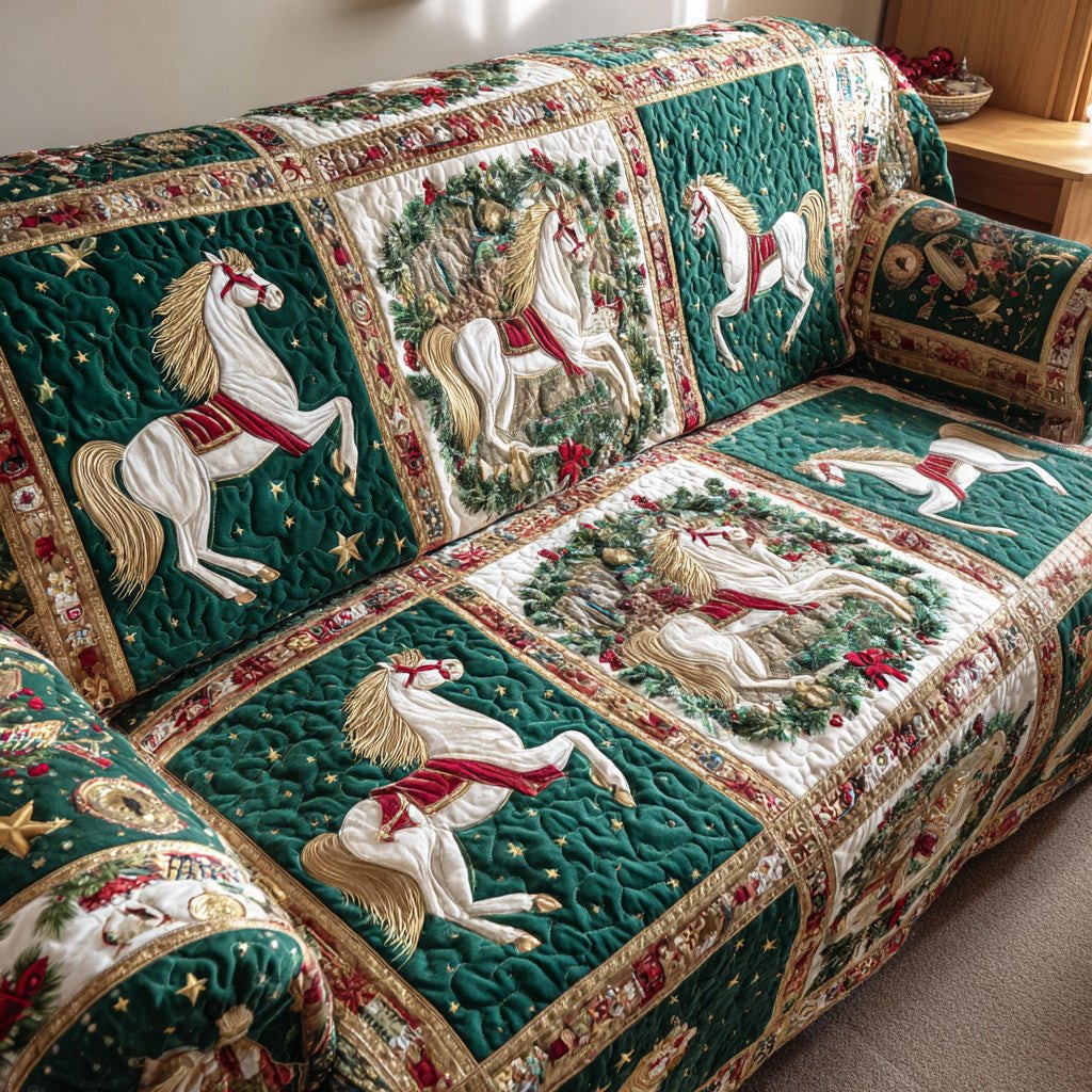 Evergreen Horses Sofa Cover