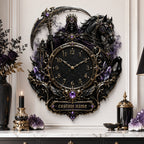 Personalized crowned Grim Reaper and black horse wall clock — personalized with a custom name
