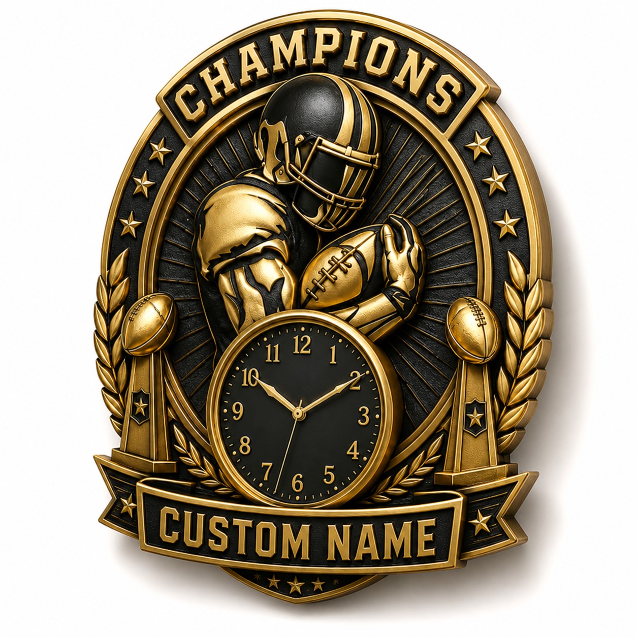 Championship celebration Custom Name Wall Clock — personalized with a custom name