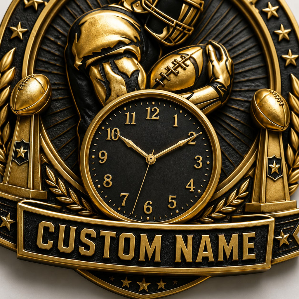 Championship celebration Custom Name Wall Clock — personalized with a custom name