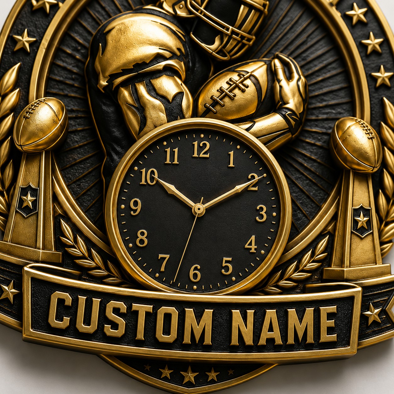 Championship celebration Custom Name Wall Clock — personalized with a custom name