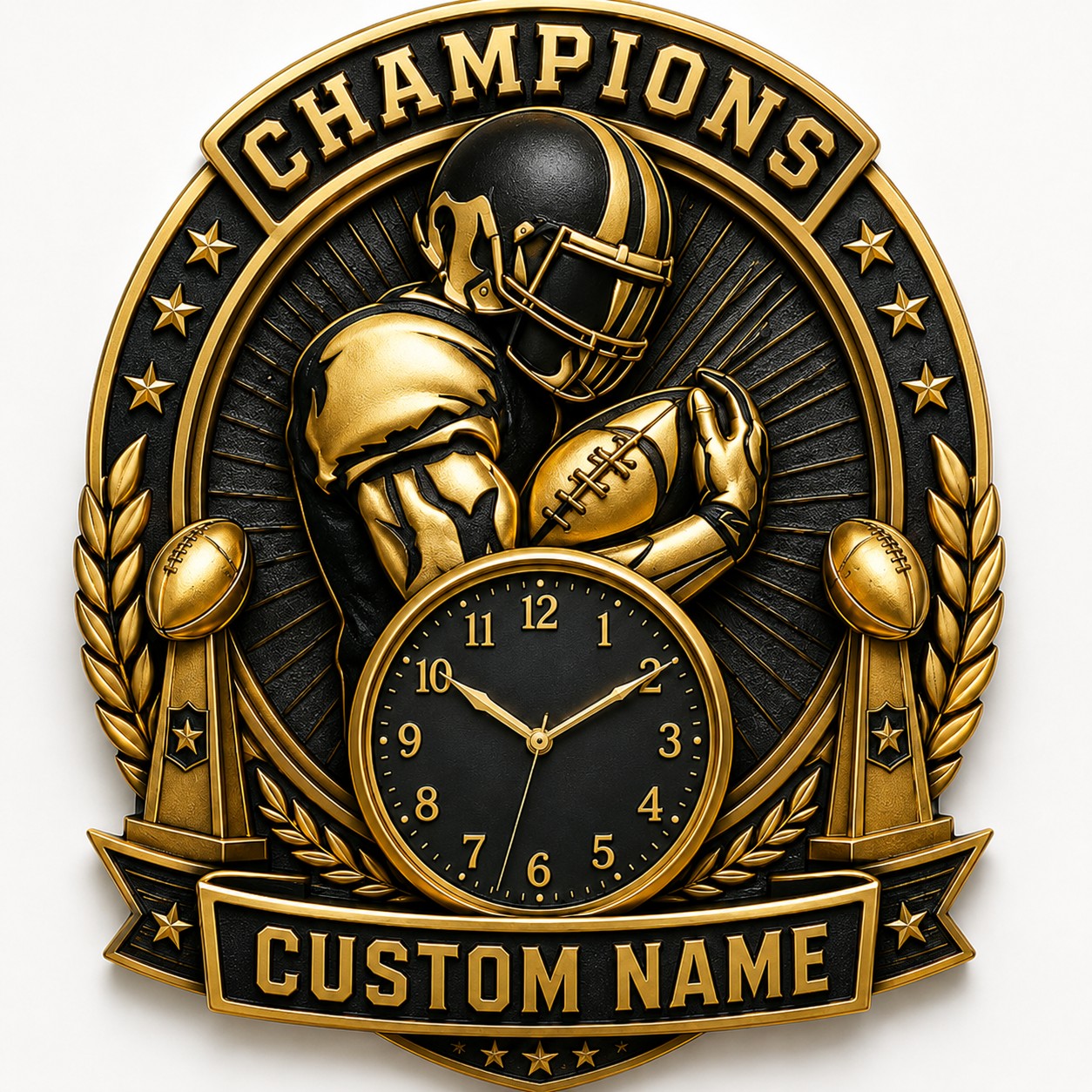 Championship celebration Custom Name Wall Clock — personalized with a custom name