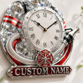 Crystal Firefighter Custom Name Wall Clock — personalized with a custom name