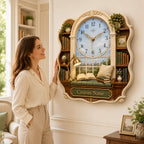 Personalized Window Library Wall Clock — personalized with a custom name