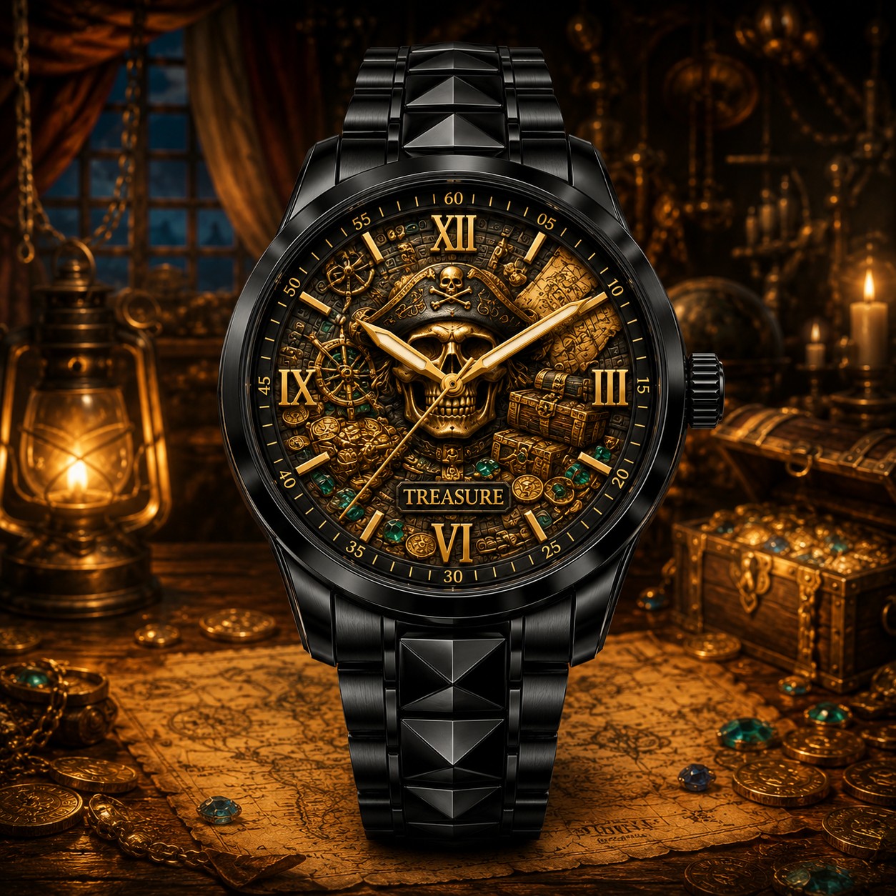 Custom Pirate Treasure Watch — personalized with a custom name
