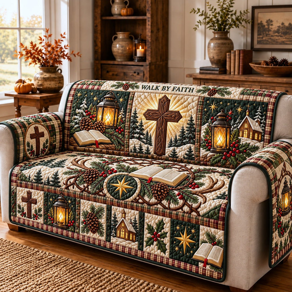 Faith Cross Sofa Cover
