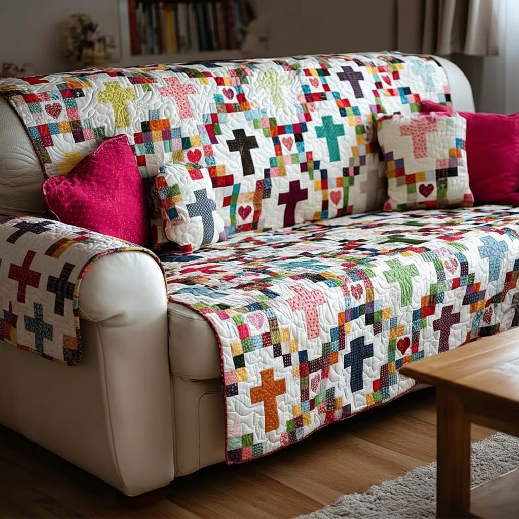 Faithful Cross Glow Sofa Cover