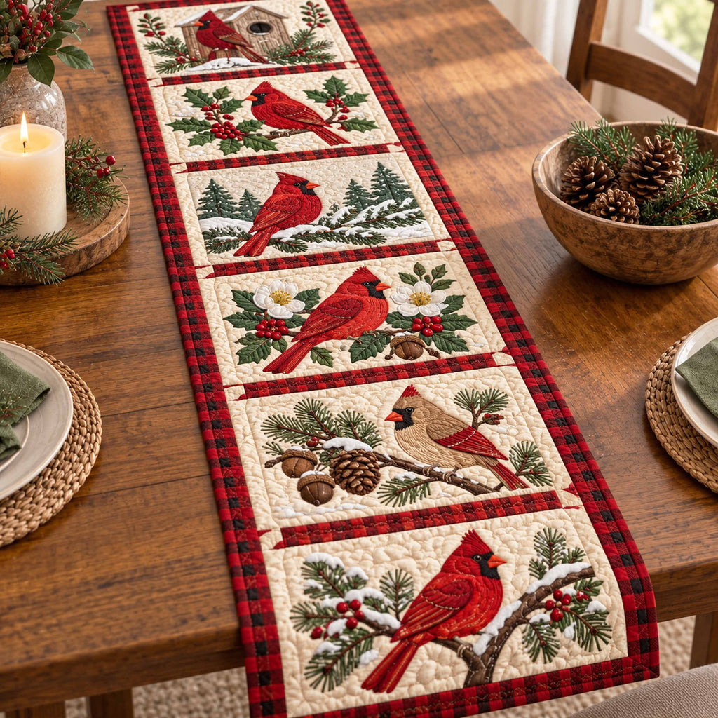 Faithful Redbird Table Runner