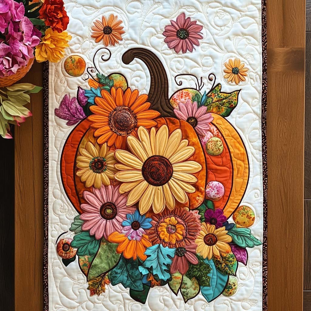 Fall Pumpkin Hugs Table Runner