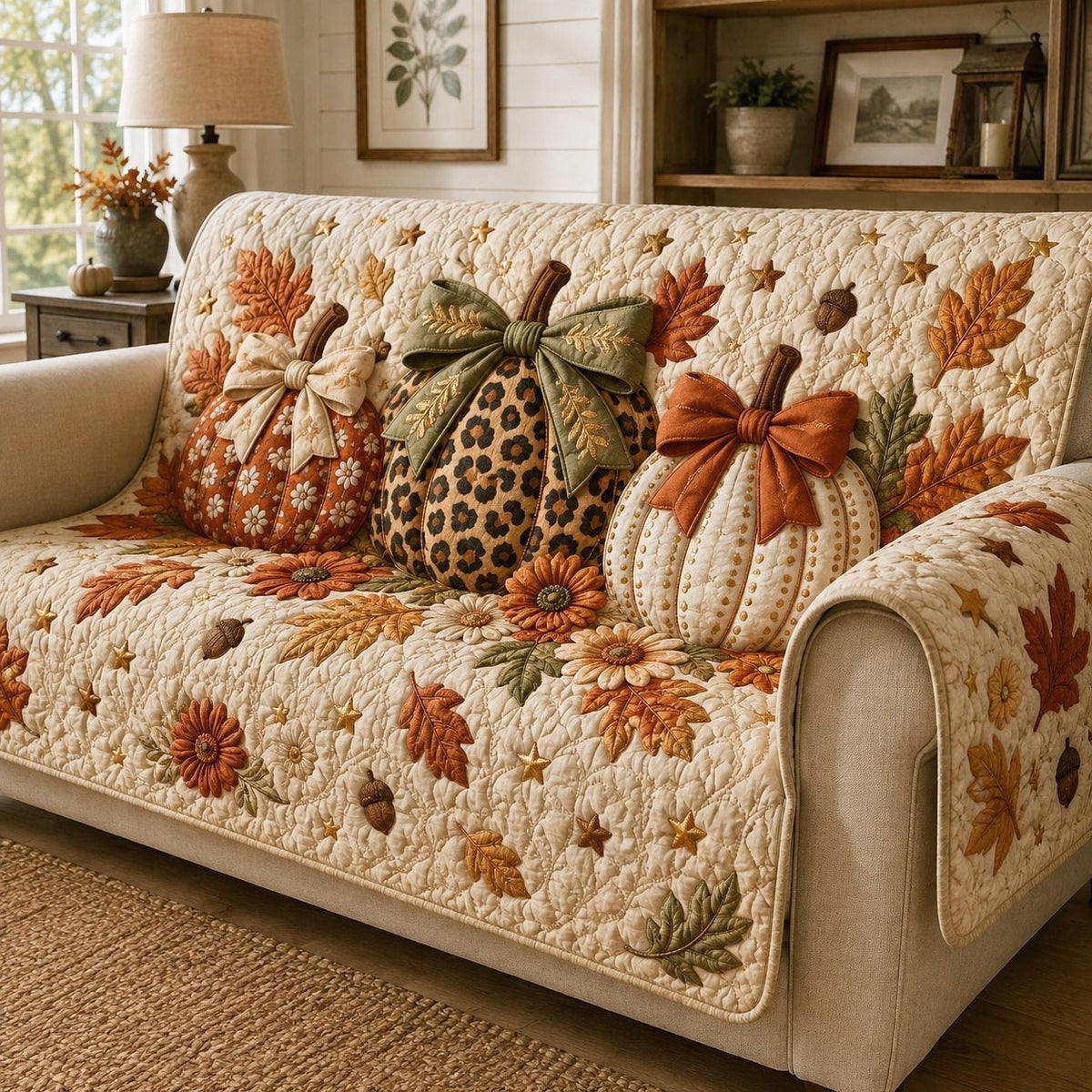 Fancy Pumpkins Sofa Cover
