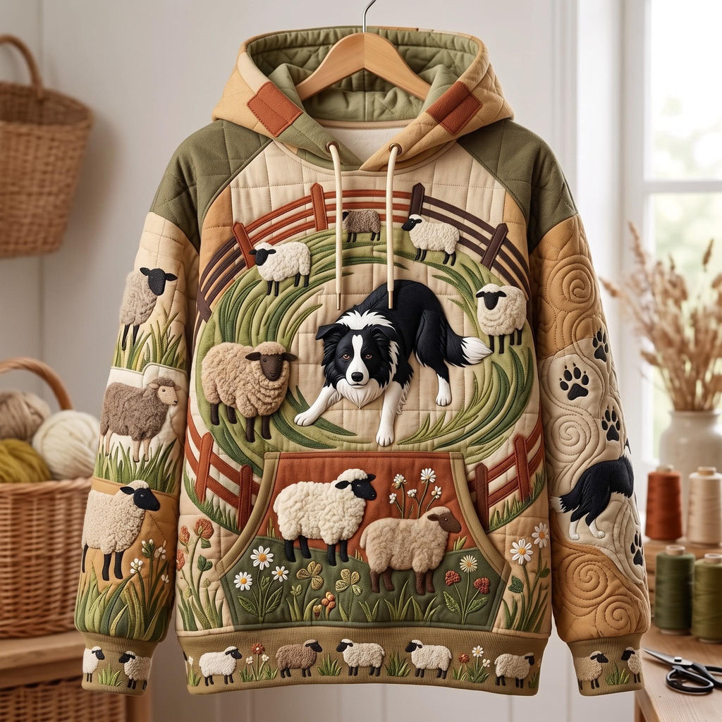 Farm Border Collie hoodie, all-over print
