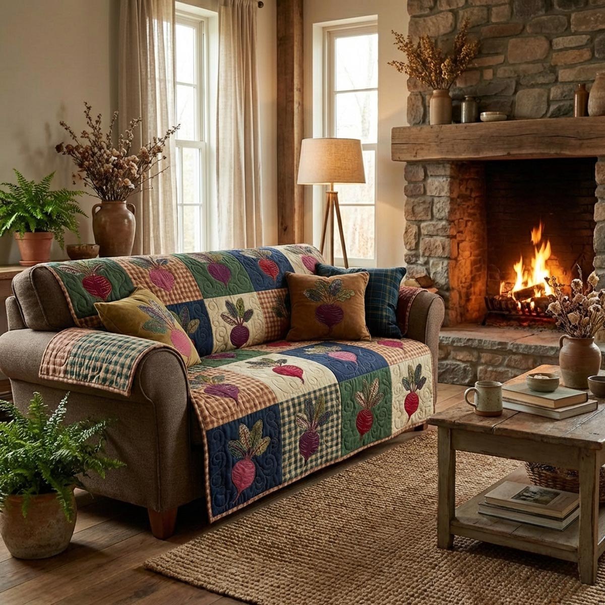 Farmhouse Beets Sofa Cover